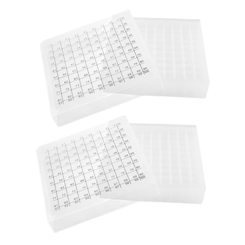SOLUSTRE Lab Freezer Box Lid 100-slot Tube Storage Box Microsmall Tube Holder Cryogenic Container