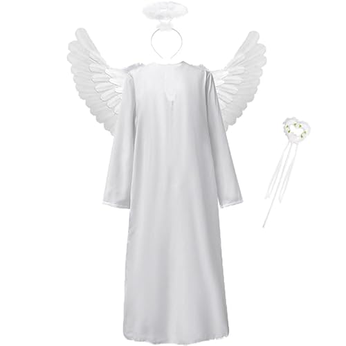 Furbevo Adult Angel Costume Women White Angel Gown with Angel