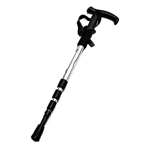 Bastão Caminhada Trekking Bengala Trilha Retrátil Alumínio Prata