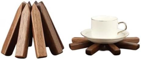 Posavasos de Navidad de madera para platos calientes, salvamanteles en forma de árbol de Navidad, manteles individuales plegables para olla