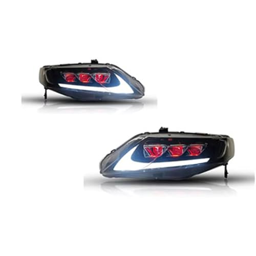 �t���i Compatible With For 8th Gen For Civic Headlights 2006 2007 2008 2009 2010 2011 �v���W�F�N�^�[�w�b�h�����v �f�C�^�C�������j���O���C�g