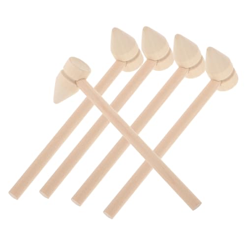 DIYEAH 5pcs Mini Wooden Mallets Small Hammers Hammer Toys Building Blocks Toy for Boys and Girls