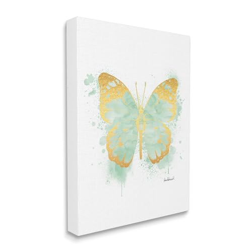 Stupell Industries 'Seafoam Green Butterfly Paint Splatter'| Canvas Art