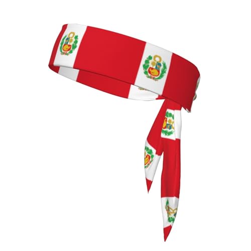 Diadema deportiva de doble cara con la bandera de Perú para deportes como tenis, fútbol, yoga, voleibol y baloncesto