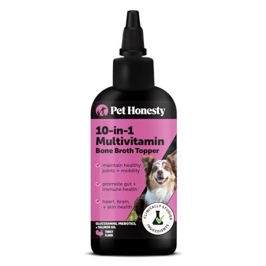 Dog Multivitamin Supplement with Salmon Oil for Dogs - Allergy Itch Relief, Digestion, Skin & Coat Health, Liquid Supplement - Dog Food Topper Bone Broth with Prebiotics (12 oz)