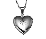 LiFashion LF Stainless Steel Personalized Name ICE Message Custom Openable Photo Parper Medical...