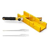 Gehrungslade Gärungsschablone Mit Säge,Gehrungssäge Hand,Gärungsschablone-Mit-Säge,4-Teiliges Schneidladen-Set Mit 3 Sägeblätter Für Präzise Holzarbeiten,Schnittwinkel: 45°,90°,135°
