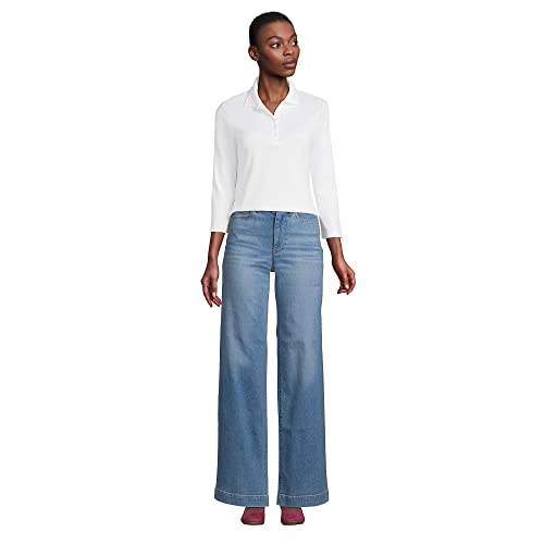 Lands' End Women's 3/4 Sleeve American-Grown Supima Cotton Polo Shirt4