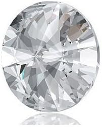6-pcs 12mm Austria Crystal 1122 Rivoli Button with Shank, SW-1122BT (Crystal)