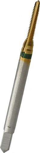 GUHRING 9039160021840 Spiral Point Tap, Plug, Cobalt, TiN Coating, 3 Flute, 2-56 Size