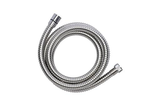 Croydex Reinforced Stainless Steel 1.75m Shower Hose - Universal Compatibility with 1/2" B.S.P. Fittings, Suitable for Electric & Mixer Showers