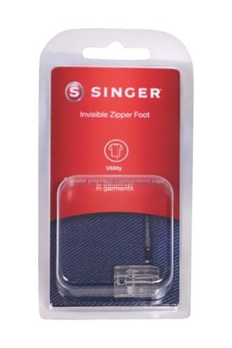 Image of SINGER Invisible Zipper Presser Foot - for Low Shank Sewing Machines | Perfect for Concealed Zipper Insertion on Dresses, Skirts, Pillows & More | Seamless Finish for Professional Results