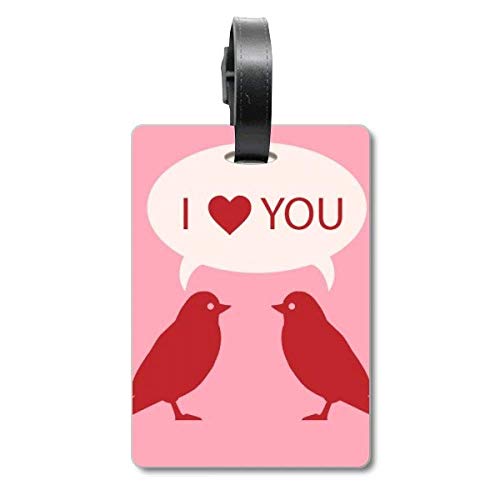 Étiquette de valise motif oiseaux pour célébrer la Saint-Valentin en voyage