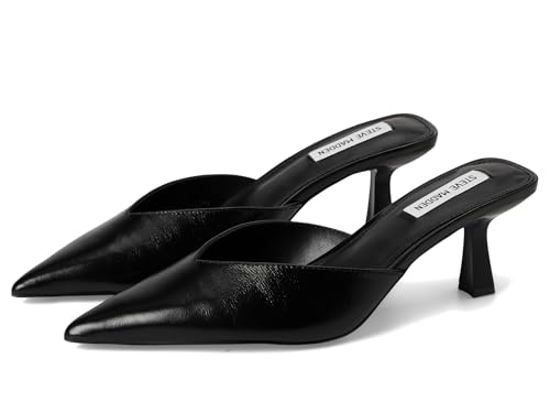 Steve Madden Women's Mod Mule, Black Leather, 10
