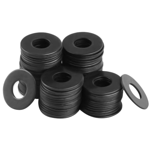 120 Piezas Arandelas M8 Arandelas Planas M8 x 16 mm, Arandelas de Sellado O Ring, Arandelas de Sellado de Acero al Carbono, Junta de Plana Espaciadores Negros para Tornillos Varilla Roscada