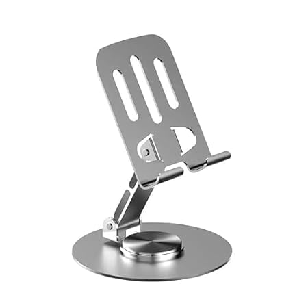 Adjustable Mobile Phone Stand, Metal Desktop Holder, Grey-image-44