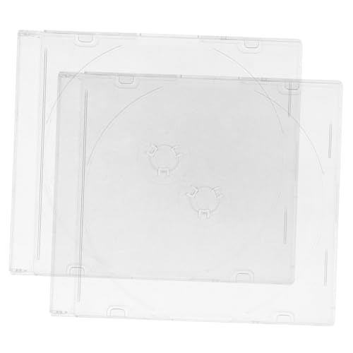 MOLUCKFU 2Pcs Transparent CD Storage Case Lightweight CD Holder for Travel and Home Protects From Scratches Music Collectors Easy