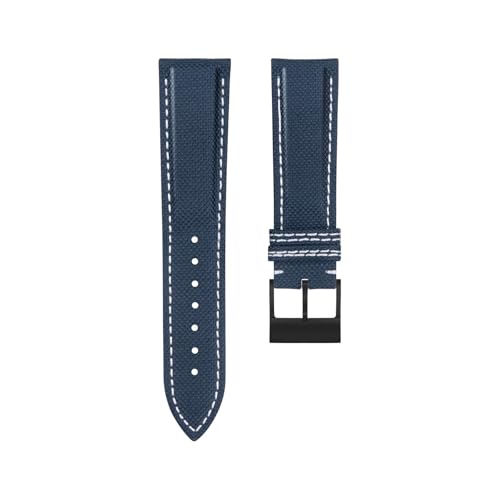 Bracelet de montre en cuir et nylon bleu noir compatible Blackbird