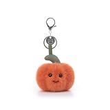 Apricot Lamb Delicious Pumpkin Cute Keychain, Soft Stuffed Plush Toy Keyring for Kids' Backpack, Purse, 3.5 Inches