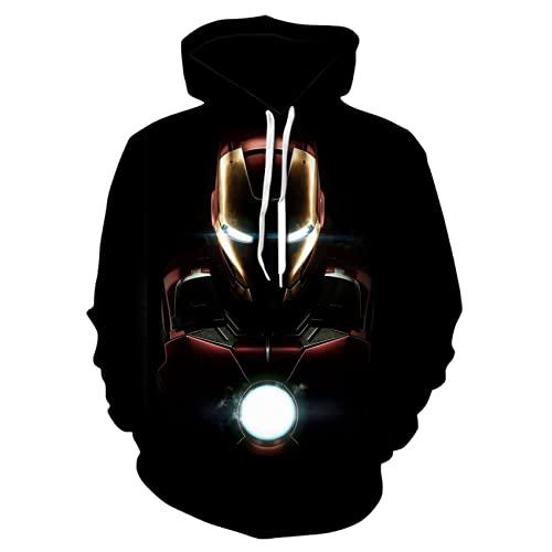 PLATU Sudadera Capucha Iron Man Sudaderas Hombre Mujer Jersey Impresión Anime 3D Suéter Novedoso...