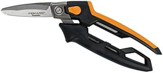 Fiskars Nożyce warsztatowe wydajne, Do 30% większa moc, Długość 12 cm, Ostrza poddane obróbce cieplnej/ trzonek z tworzywa, Czarno-pomarańczowy, PowerArc, 1027206