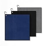 NUOYEE 3 Pack Microfiber Golf Towel Set Men Women with Carabiner Clips Waffle Golf Club Bag Towels Cleaning Rags(Small)