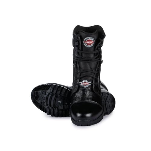 Image of Liberty Freedom SOLDIER-01 Lacing Safety Shoes for Men | Leather Sole| Water Resistance |Padded Foam Insole| Comfortable for All Weather | Shock Absorber|