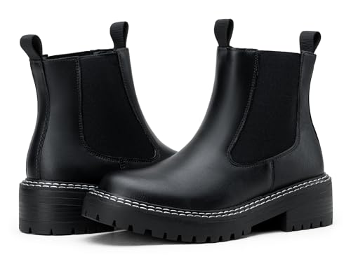 Jeossy Women's 9605 Chelsea Ankle Boots Slip on Short Booties4