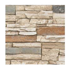 Faux Stone Wall Panel Sample - Deep Stacked Stone Wall Siding - Alpine Sahara Color 19" W X 12" H X 1 1/2" D