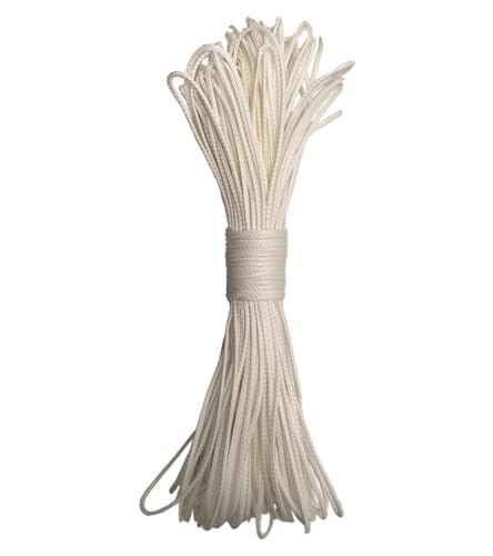 12 Strand Braided UHMWPE Rope -2mm 500kg Fracture Strain - Suitable for Tents, Kiteboarding, and Other (2mmwhite100ft)