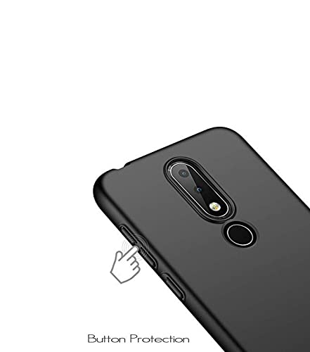 Image of Mobile Back Cover Case for Nokia 5.1 Plus (Silicone Case|CameraProtection|Black SC1510)