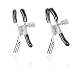 Non-Piercing Nipple Clips for Adult Play ， Nipple Clamps Sensory Toys Woman Adjustable Pressure Metal Body Jewelry Non Piercing (Pair)