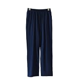 Shanghai Story Pajama Pants Solid Lounge Pants Soft Cotton Sleepwear Bottoms with Pockets for Men Na