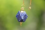 Jet Beautiful Lapis Lazuli Hexagon Shaped Pendulum Energized