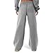 Womens Wide Leg Sweatpants Jogging High Waisted Baggy Pants Fashion Drawstring Athletic Lounge Joggers with Pockets Gray