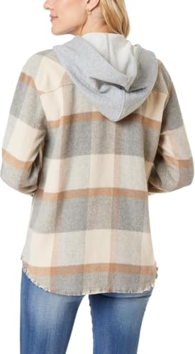 WallFlower Casual Fleece and Plaid Shackets Jackets Juniors for Women, Soft Button-Down3