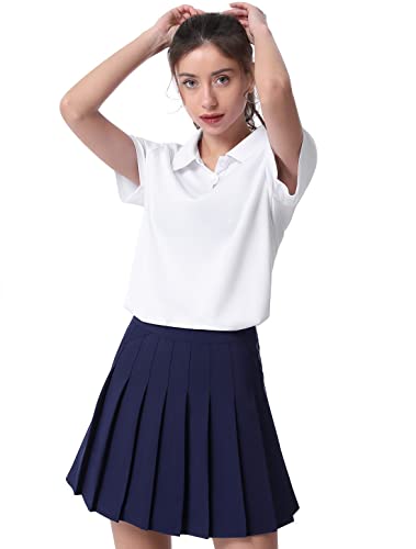 Women's Polo Tee Dry Fit Golf Shirt Moisture Wicking Short Sleeve Sport Activewear Golf Polo Tops Collar With Buttons Workout Black/White/Pink Xl #TOP2