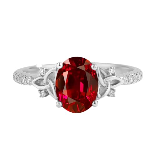 Celtic Engagement Rings for Women Oval Cut Gemstone Rings for Women 10K 14K 18K White Yellow Rose Gold Celtic Ring Wedding Ring Anniversary Promise Rings2