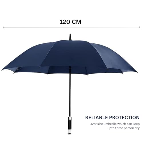 Image of GINOYA BROTEHRS Automatic Open & Close Umbrella with UV Protection - Large Windproof Stick & Compact Folding Travel Umbrella, Waterproof Heavy Duty Frame for Men & Women