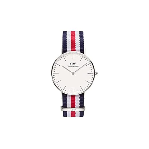 Daniel Wellington Classic Canterbury, Blau-Weiß-Rot/Silber Uhr, 36mm, NATO, für Damen und Herren