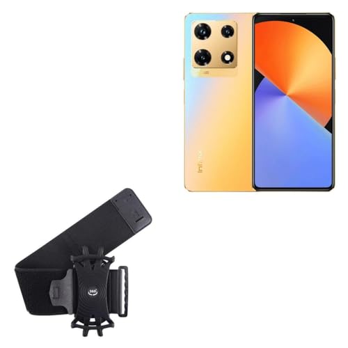 BoxWave Holster Compatible with Infinix Note 30 Pro - ActiveStretch Sport Armband, Adjustable Armband for Workout and Running - Jet Black