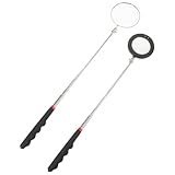 KICHOUSE Beleuchteter Flexibler Inspektionsspiegel mit Verstellbarem Spiegel Am Stiel aus Kunststoff und Metall für Fahrzeuguntersuchungen und Fahrzeugunterboden