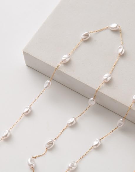 Image of SmileBelle Pearl Necklaces for Women, 18K Gold Choker