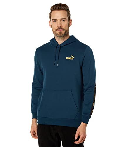 PUMA Men's Essentials+ Tape Golden Hoodie, Marine Blue, XX-Large
