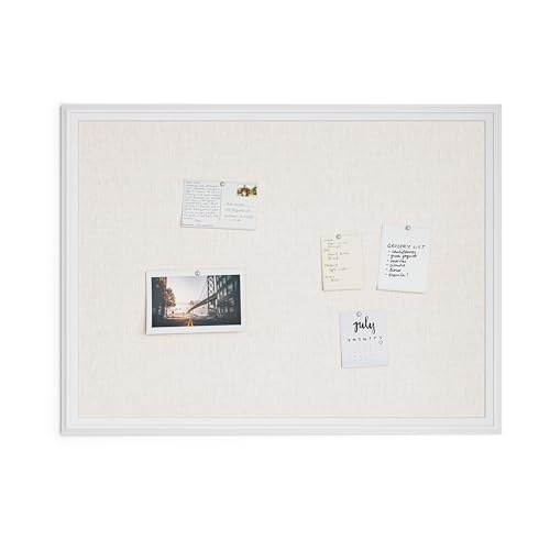 U Brands Linen Cork Linen Bulletin Board, 30 x 40 Inches, White Wood Frame (2917U00-01) by U Brands - Image 6