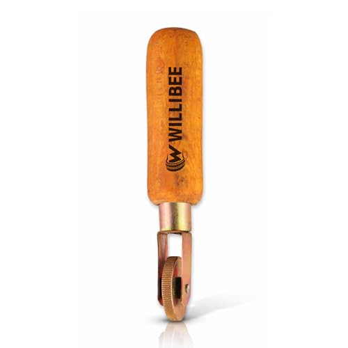 Image of WILLIBEE Tyre Patch Repair Tool | Wooden Handle Tire Puncher Patch Stitch Roller with Bearing | Tube & Tubeless Tyre Puncture Repair Tool
