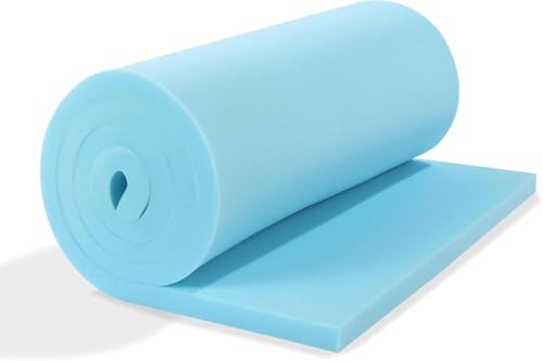 HOMBYS Upholstery Foam Memory 1/4 Height 42 L x 24 W High Density Foam Padding Couch Cushion Support Cut to Size Foam Furniture Replacement Pad for Sofa Mattress Sag Support (0.25 H Blue)