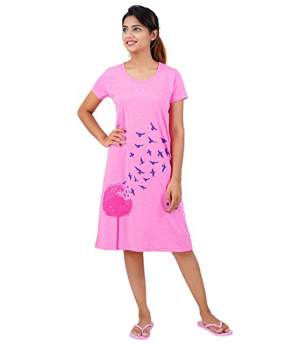 Image of Pride Apparel Printed Women's Cotton Knee Length Night Gown /Night Dress /Nighty