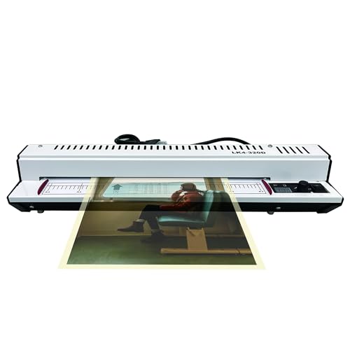 INTSUPERMAI A3 Thermal Laminator, 4 Large Roller System, Infrared Radiant Heating, Laminating Widths up to 12.5 inches, for Teachers, classrooms, Offices, Posters, Business Cards