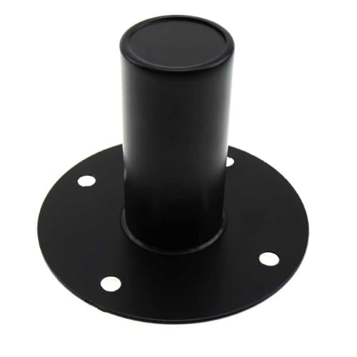Speaker Stand Top Hat Black Iron Speaker Mount Stand Top Bracket Speaker Cabinet Pole Mount for Studio Party Performance, 1 Piece (107 x 80 mm)